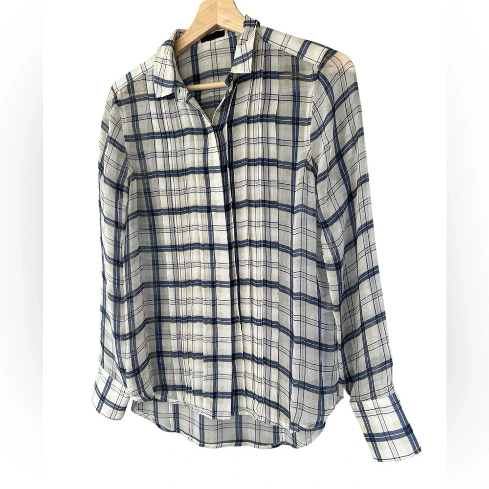 ATM Plaid Silk Button-down Shirt - Picture 3 of 9